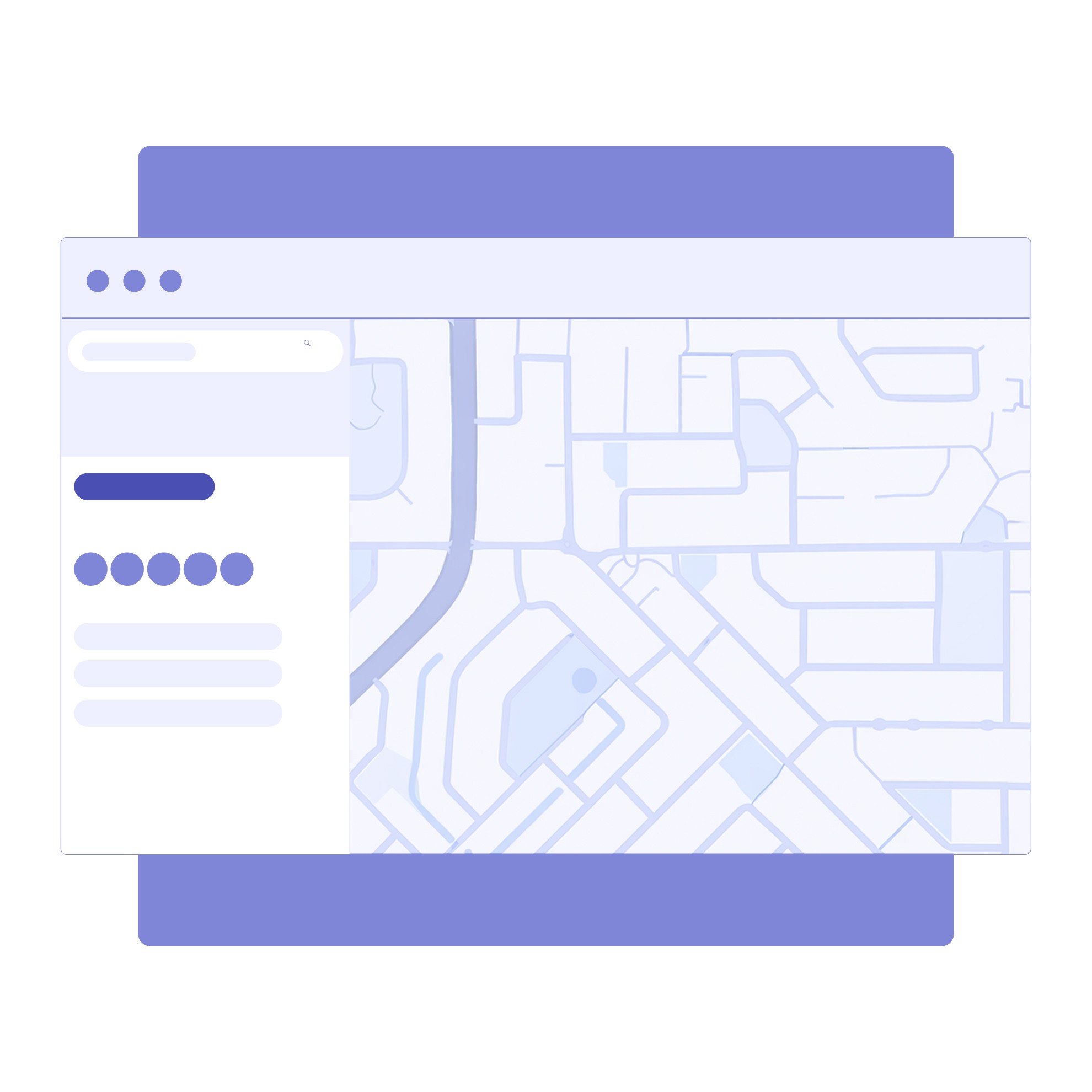 Illustration of four Google local search surfaces: Map Pack, Local Finder, Google Maps, and organic results.